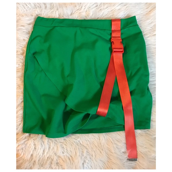 Dolls Kill Faux Wrap Buckled Mini Skirt - Picture 1 of 4